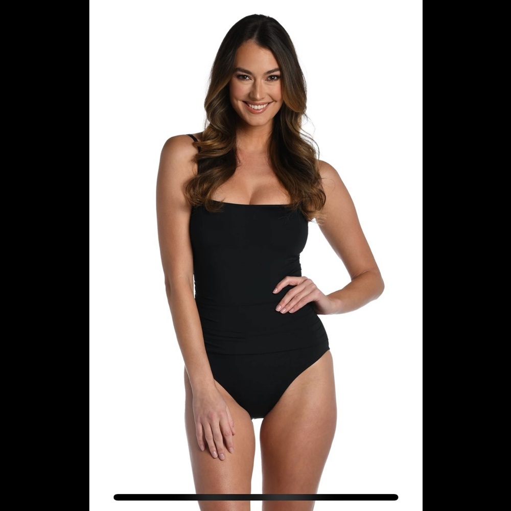 La Blanca Island Goddess Lingerie One Piece - Black NWT
